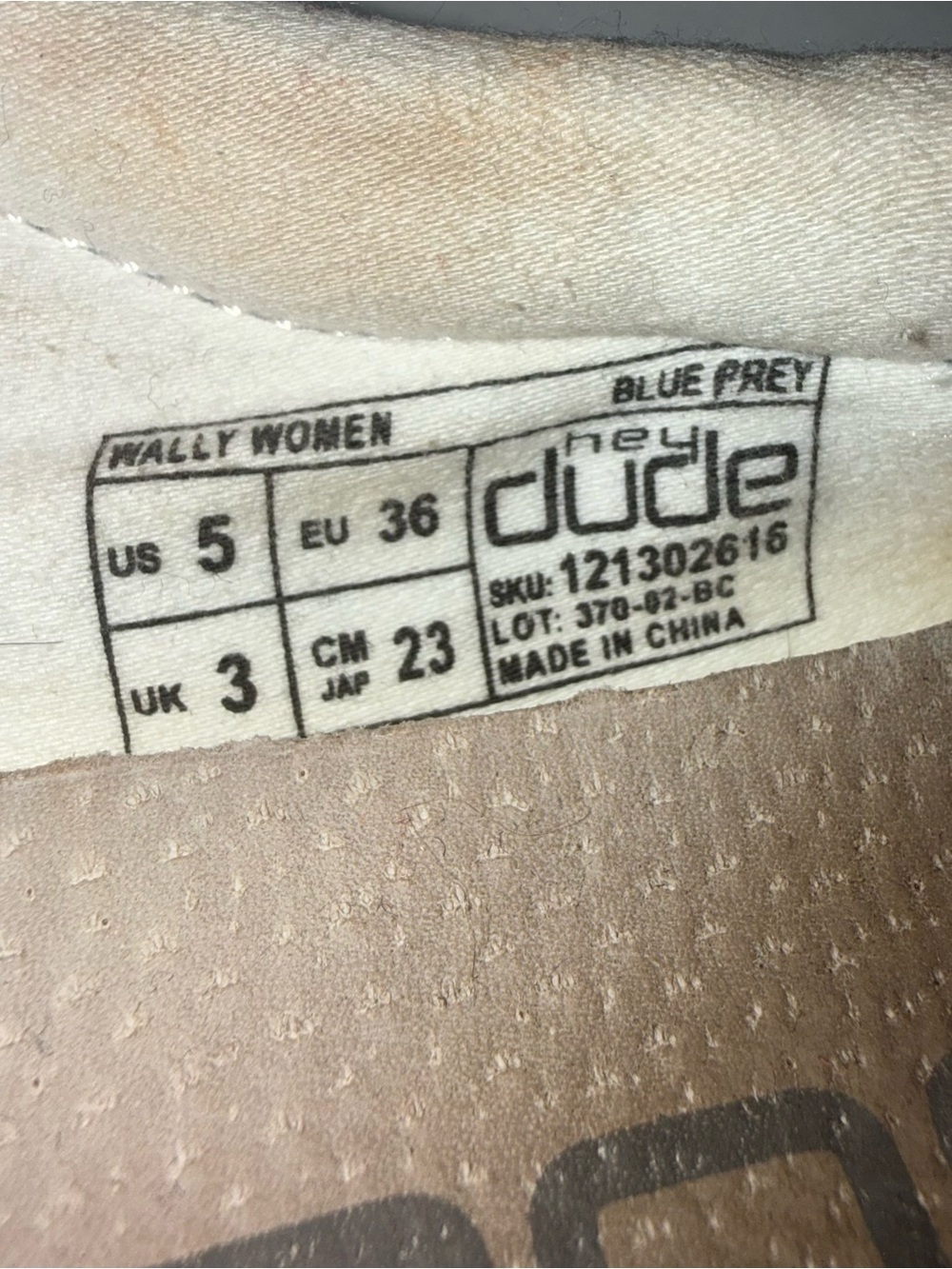 Hey Dude Wally Shoes Women’s Size 5 Grey Blue Color Slip On Blue Prey - Picture 5 of 5